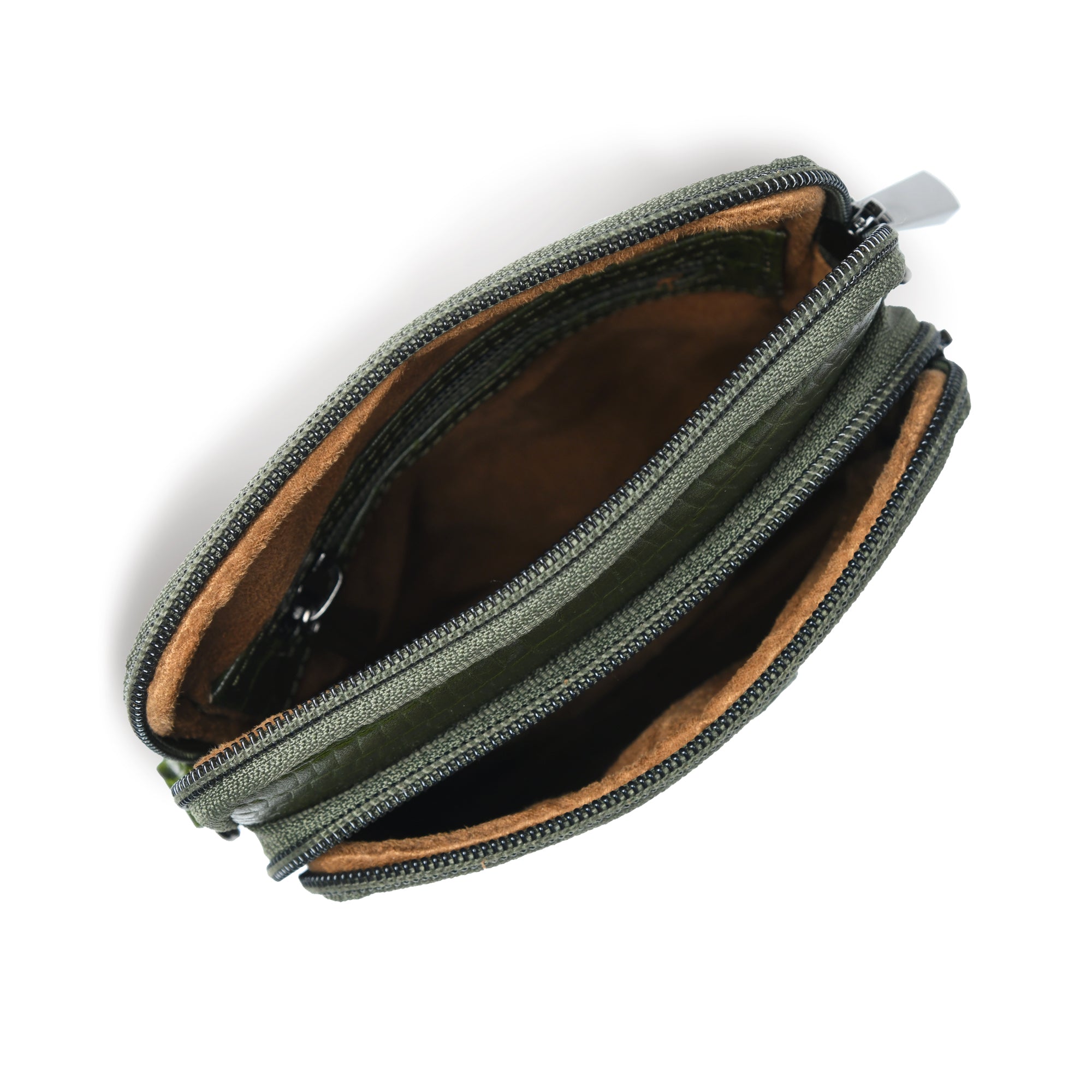 Croc Luxe Leather Sling Bag – Olive Colour