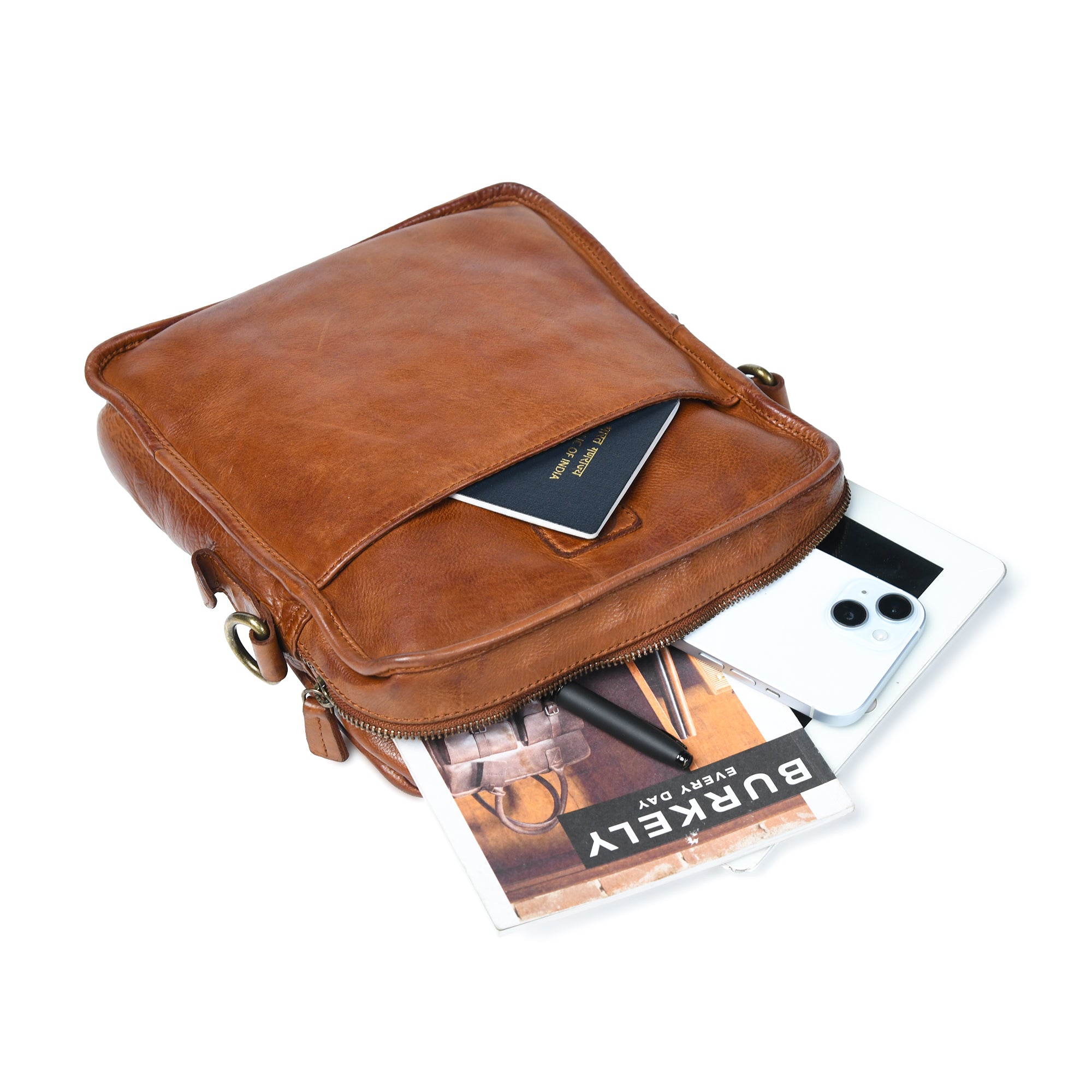 Verdant Trail Leather Sling Bag