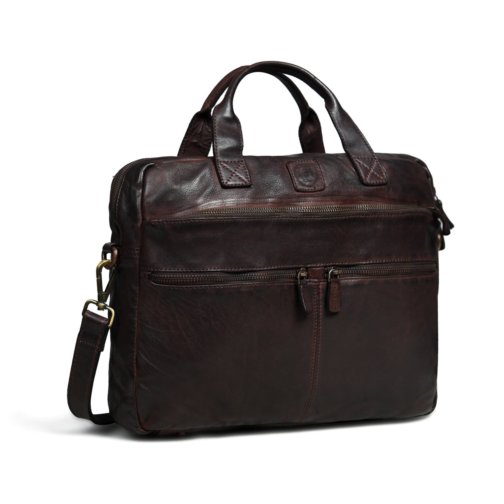 Voyager Vintage Leather Laptop Bag - Tan Colour