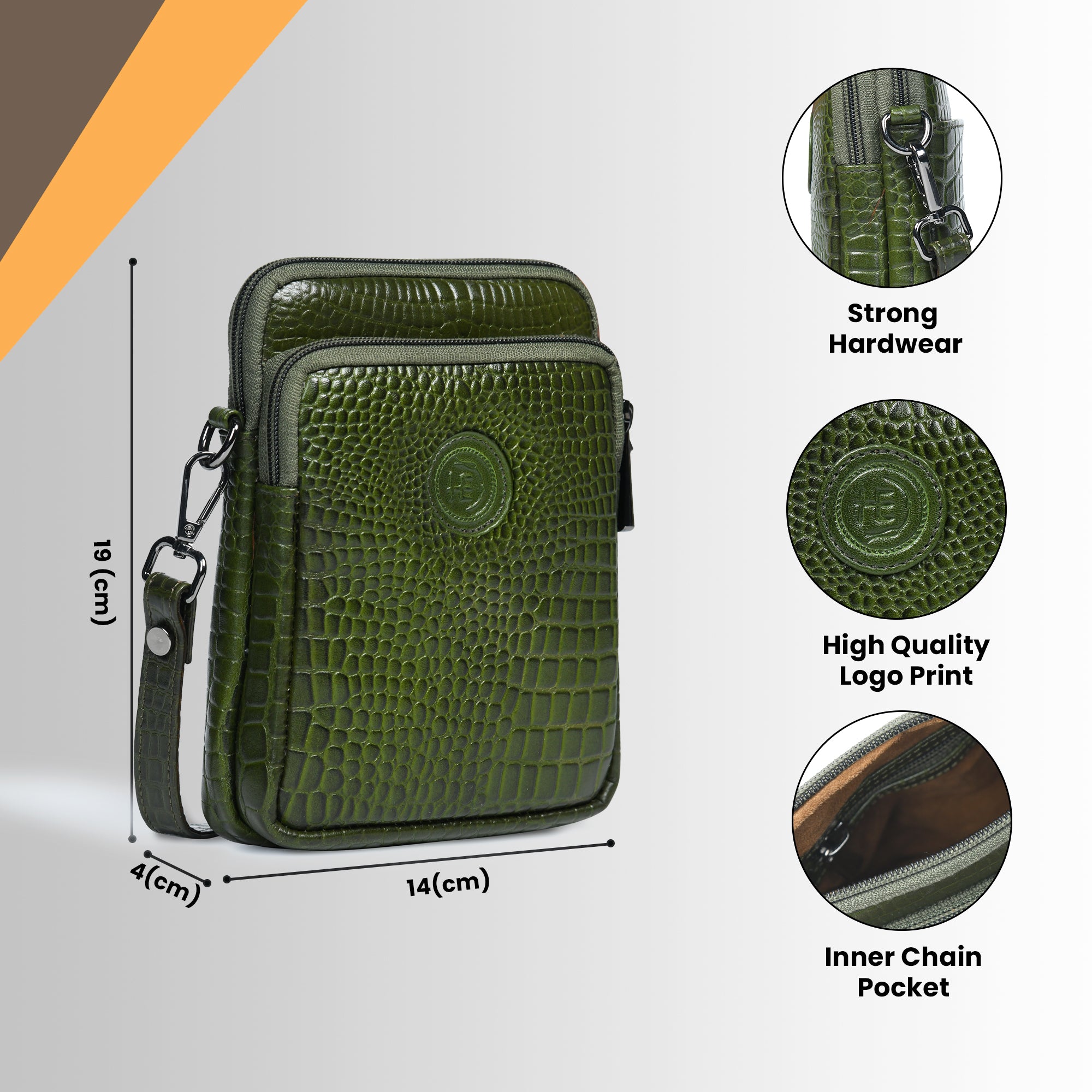 Croc Luxe Leather Sling Bag