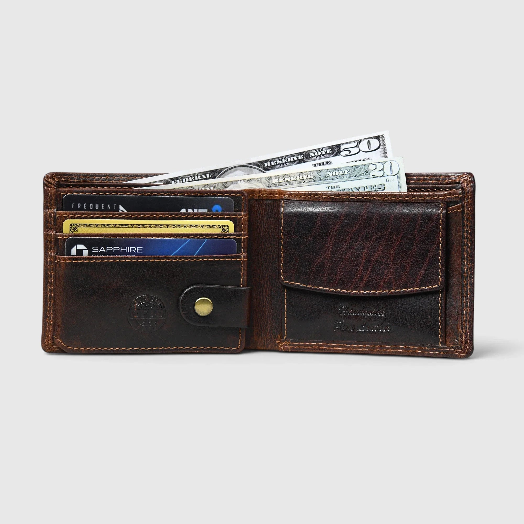 Midnight Stallion Leather Wallet – Espresso Brown