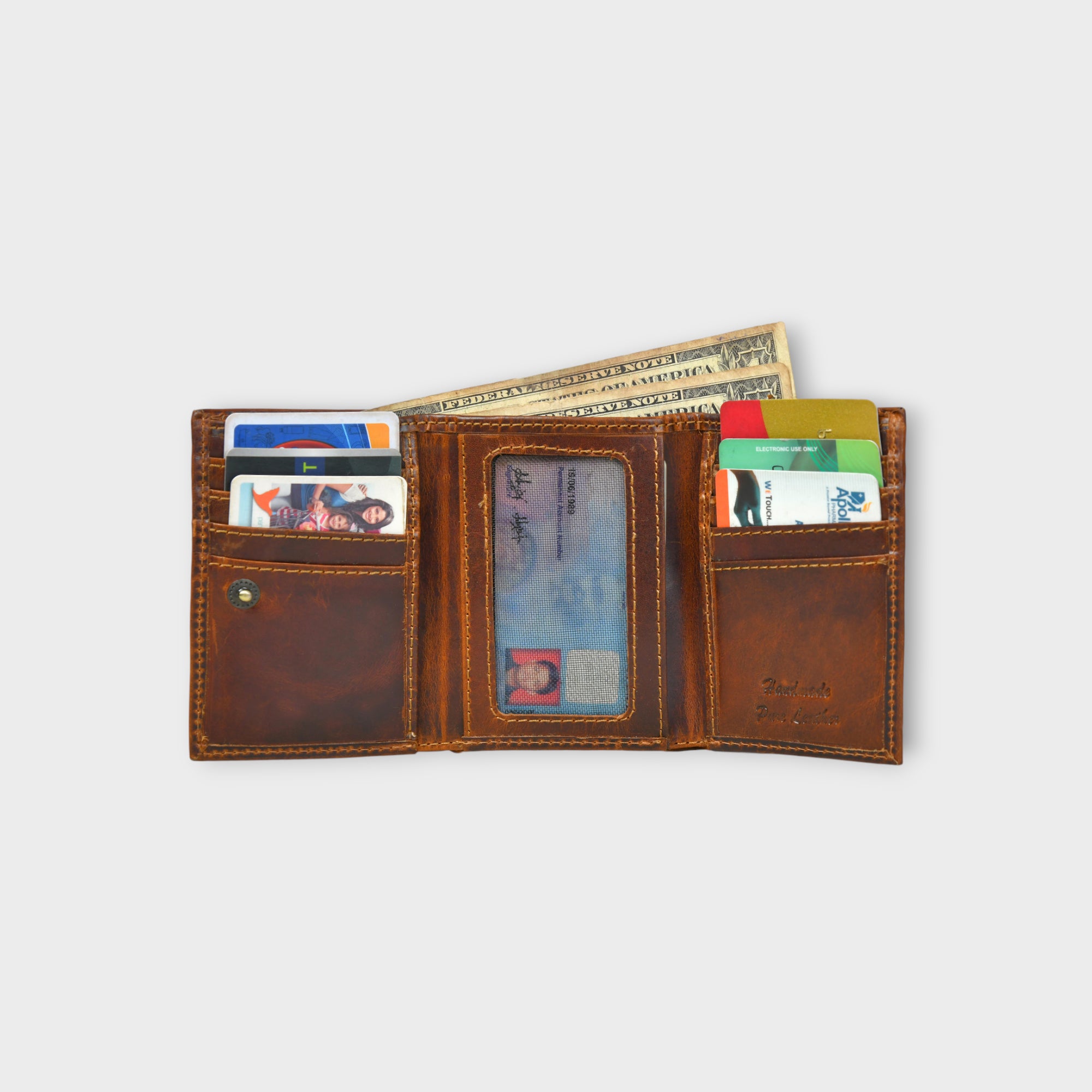 Midnight Luxe Vertical Bifold Wallet -Espresso brown