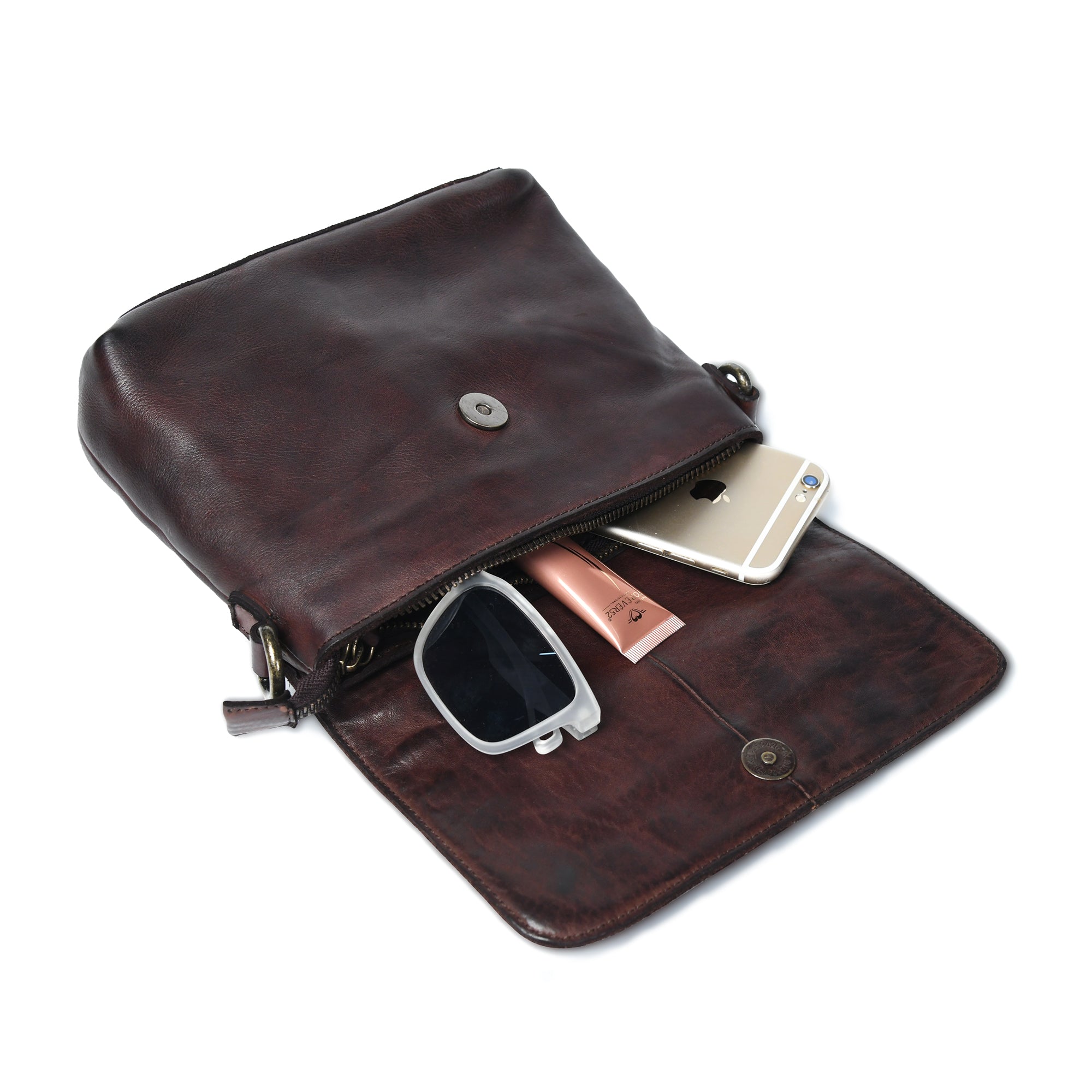 Verdant Crossbody Women's Leather Handbag - Brown Colour