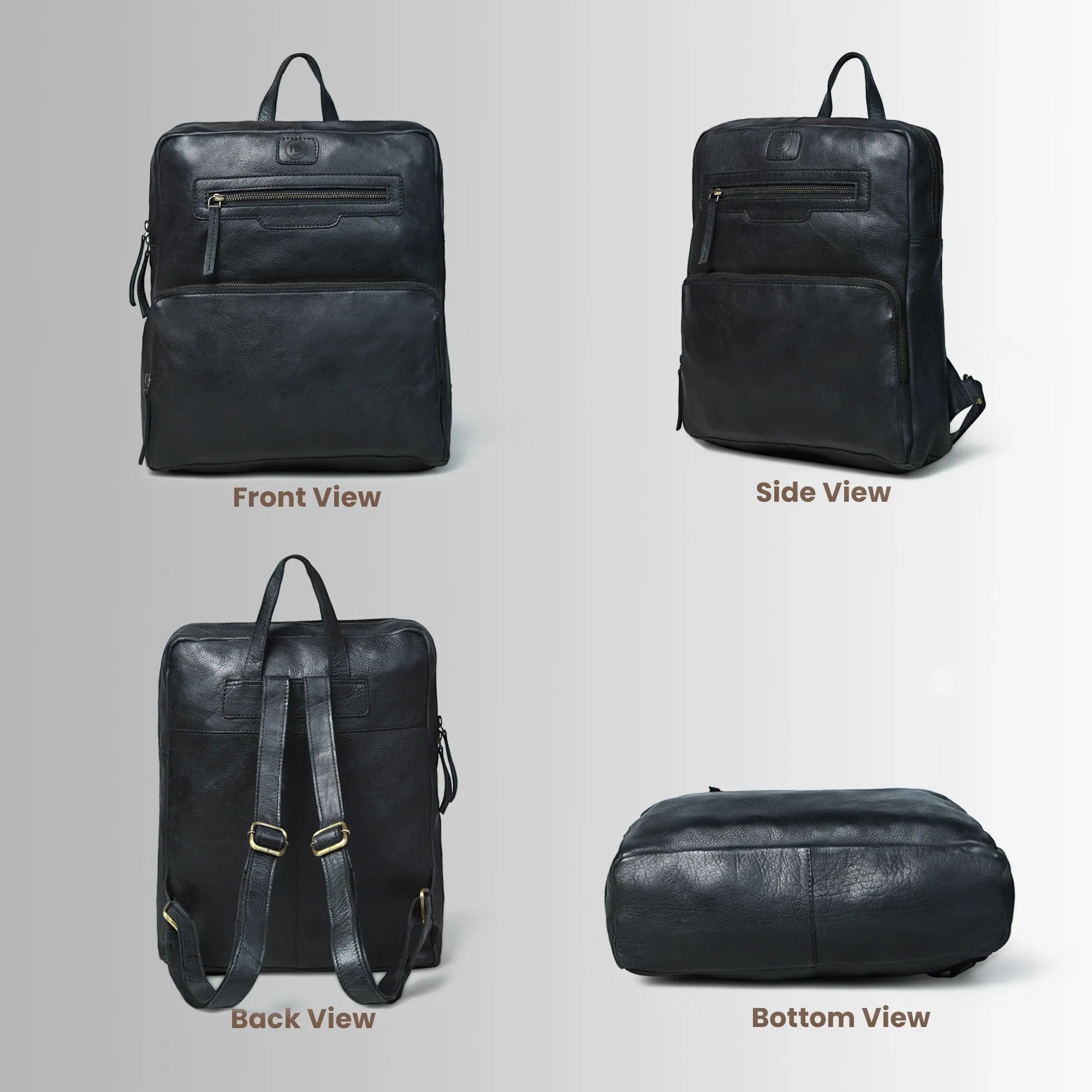 Urbancrest Leather Backpack – Black