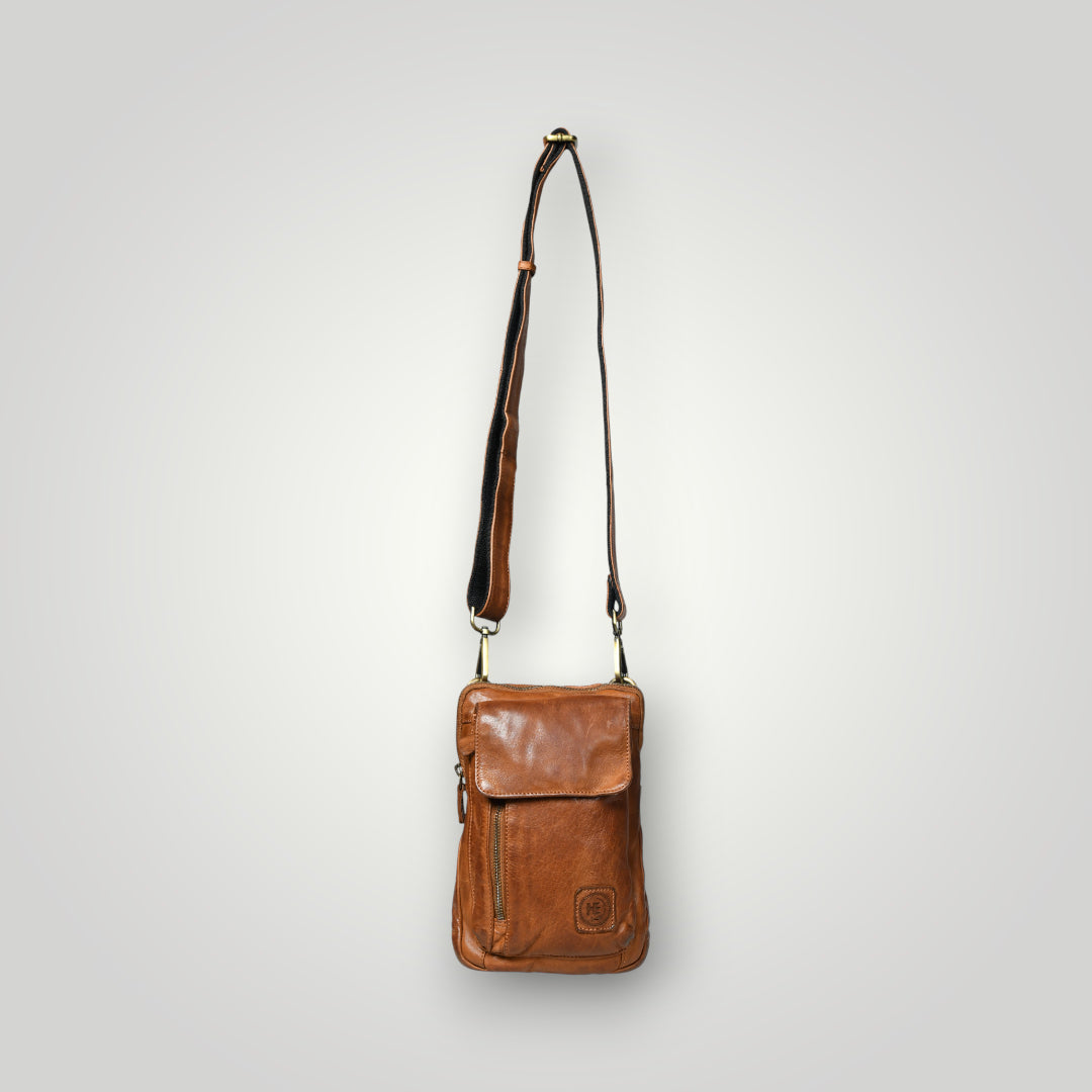 Vintage Explorer Crossbody Bag- Tan colour