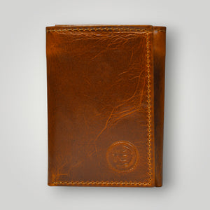 Midnight Luxe Vertical Bifold Wallet - Tan colour