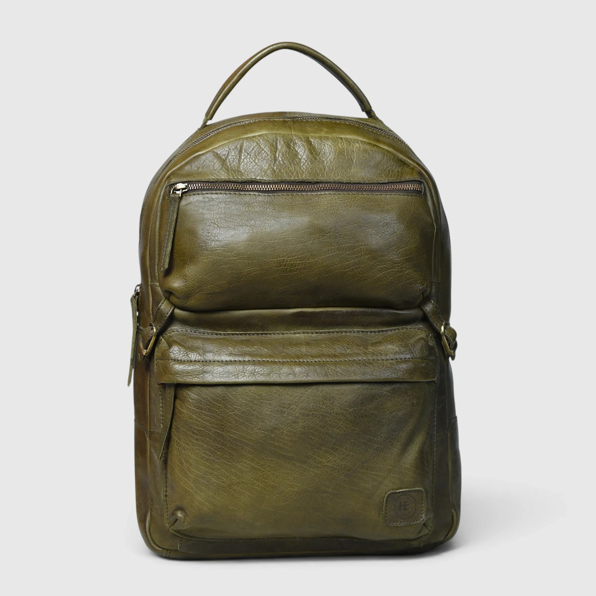 Evercrest Leather Backpack – Deep Olive