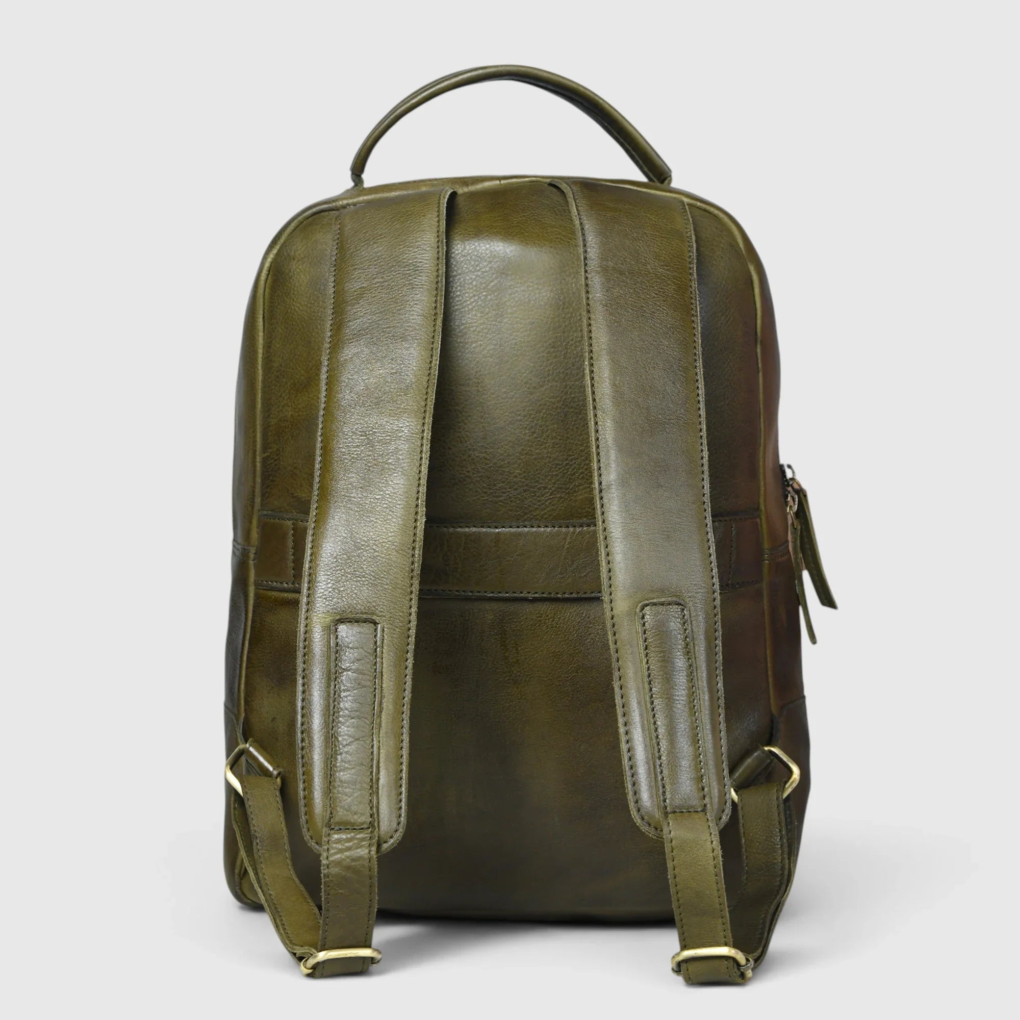 Evercrest Leather Backpack – Deep Olive
