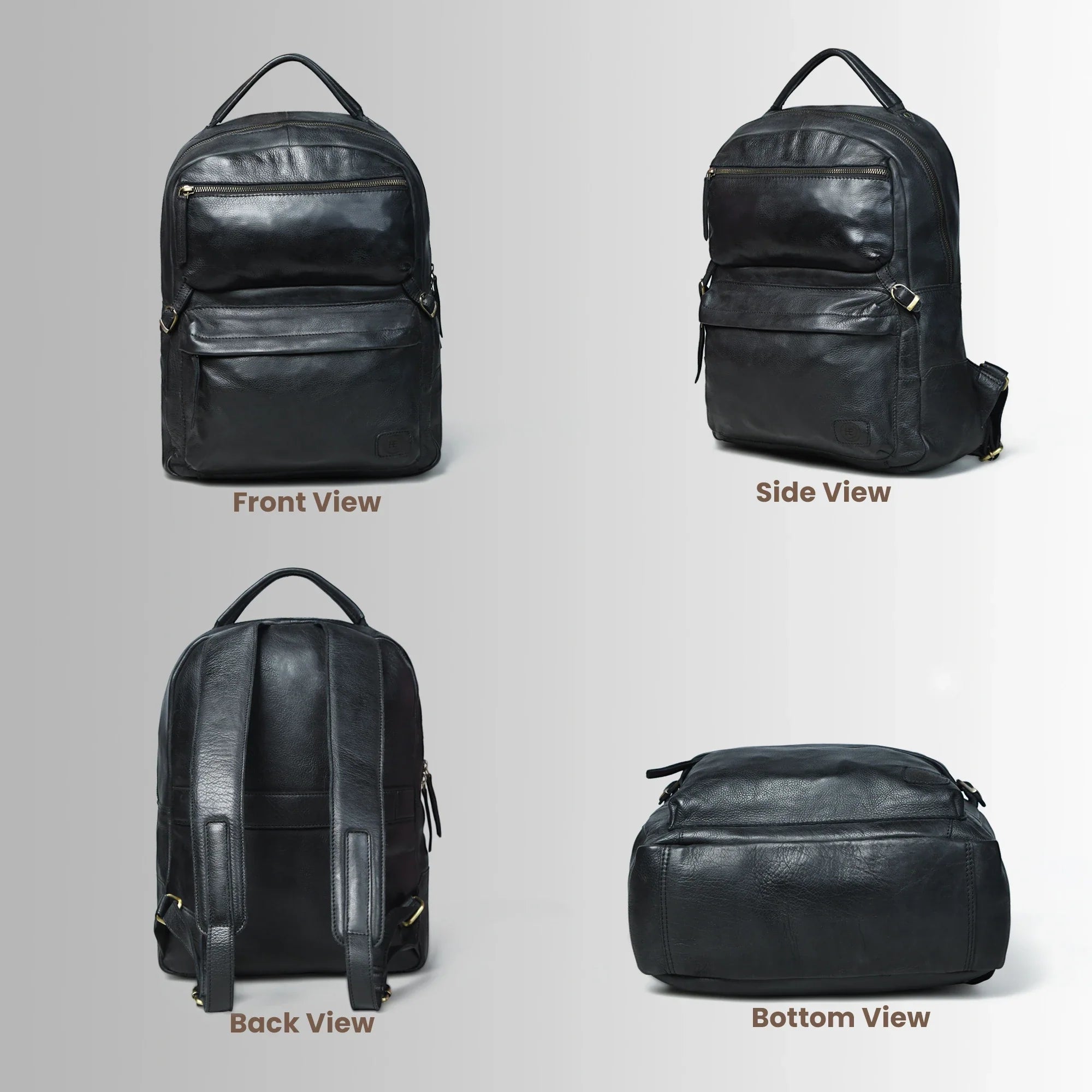 Evercrest Leather Backpack – Black color