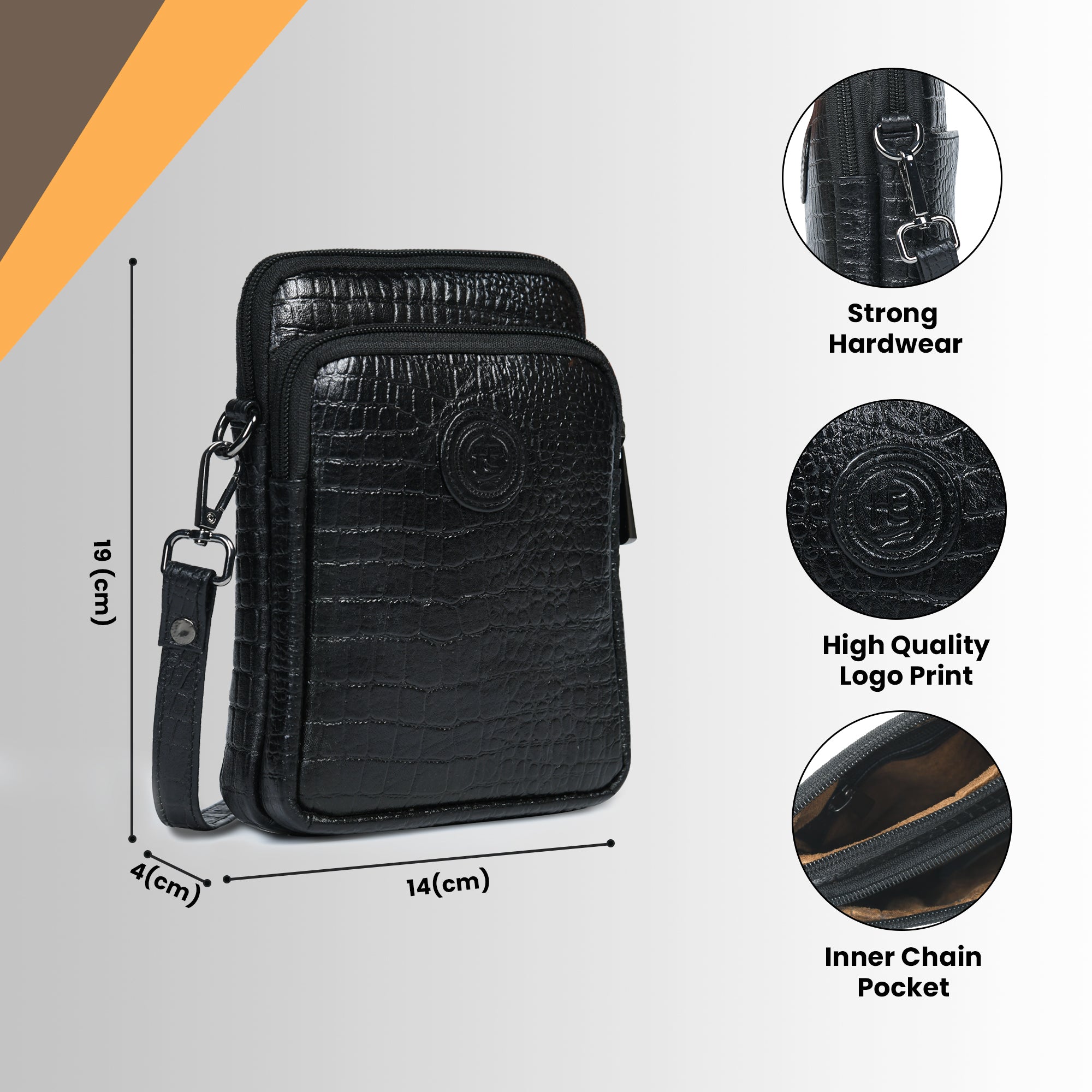 Croc Luxe Leather Sling Bag