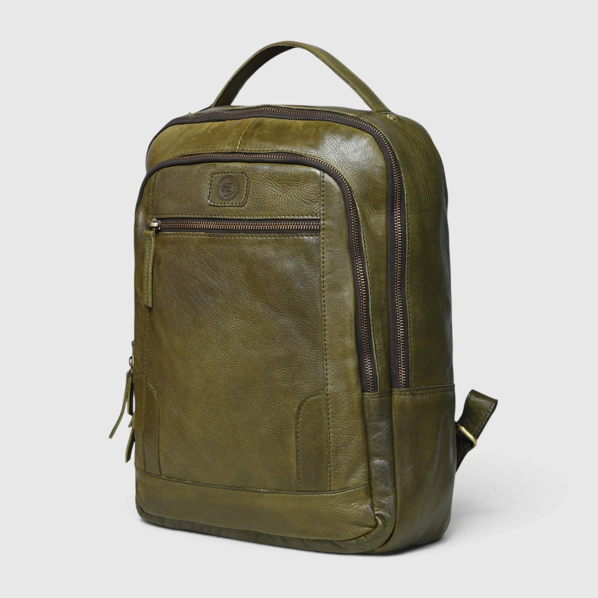 Hestern Trailmark Leather Backpack – Deep Olive