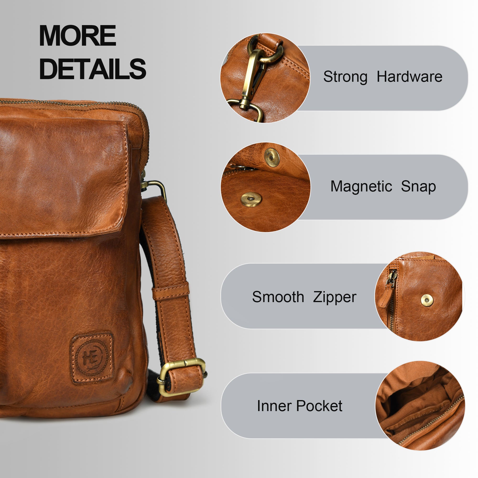 Vintage Explorer Crossbody Bag- Tan colour