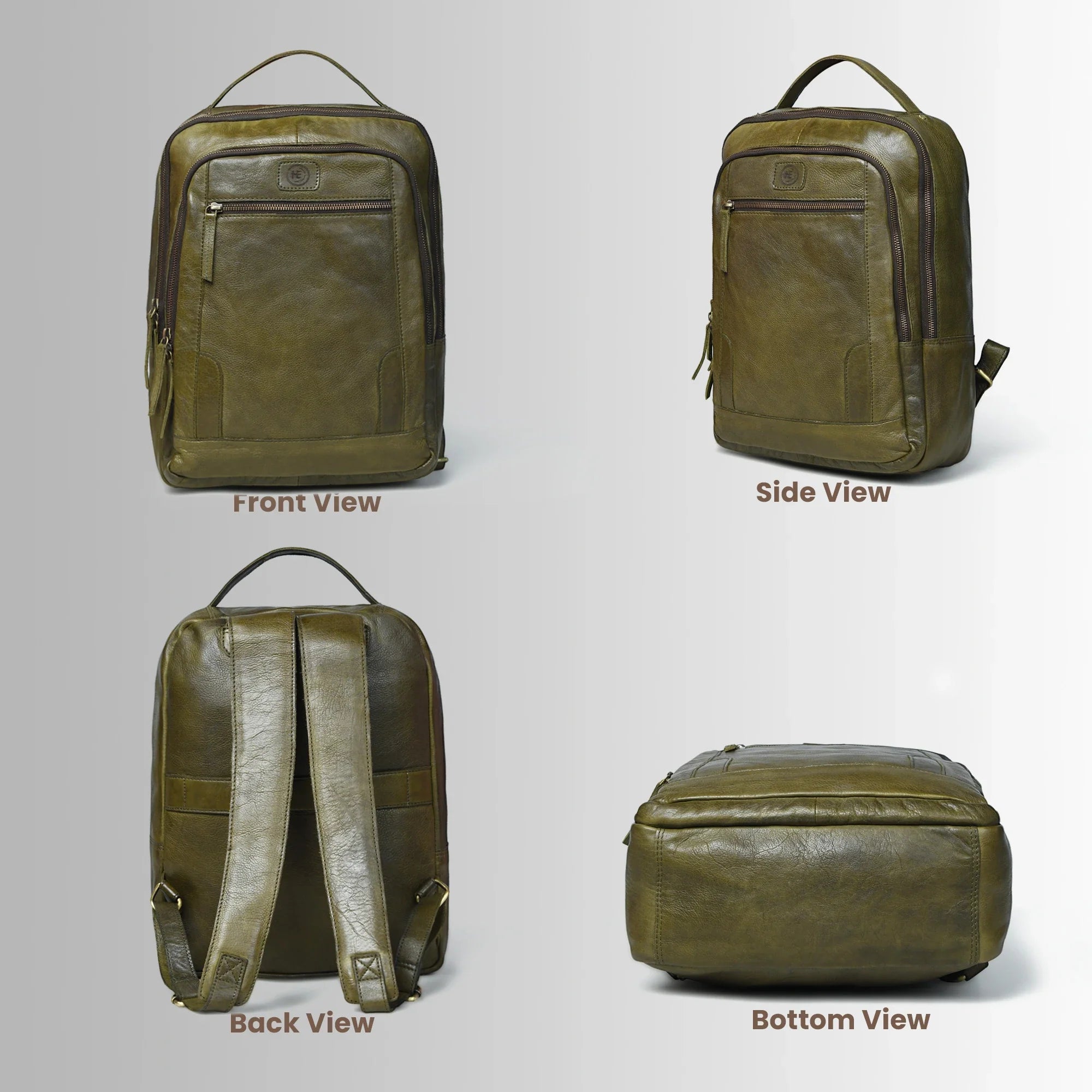 Hestern Trailmark Leather Backpack – Deep Olive