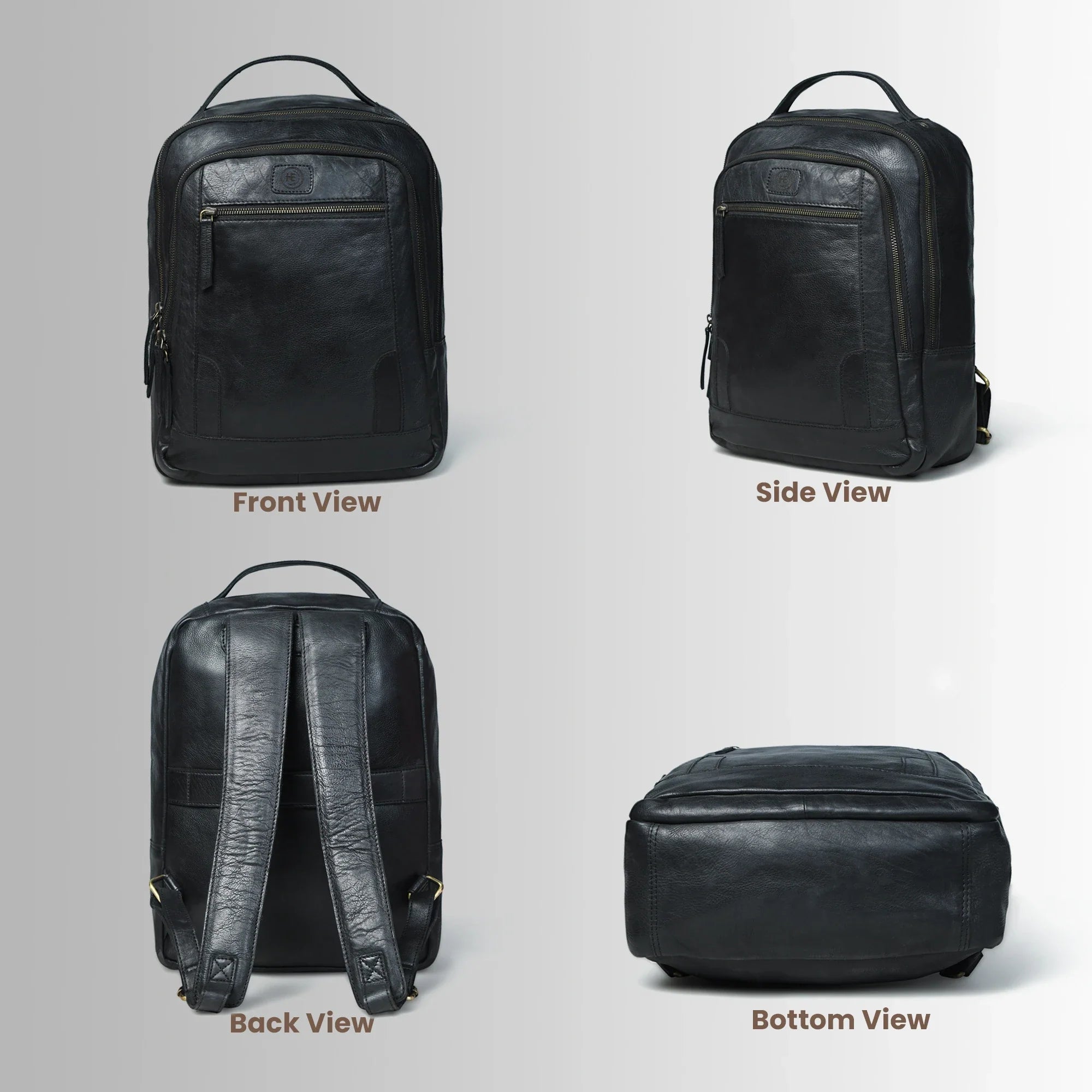 Hestern Trailmark Leather Backpack – Black color
