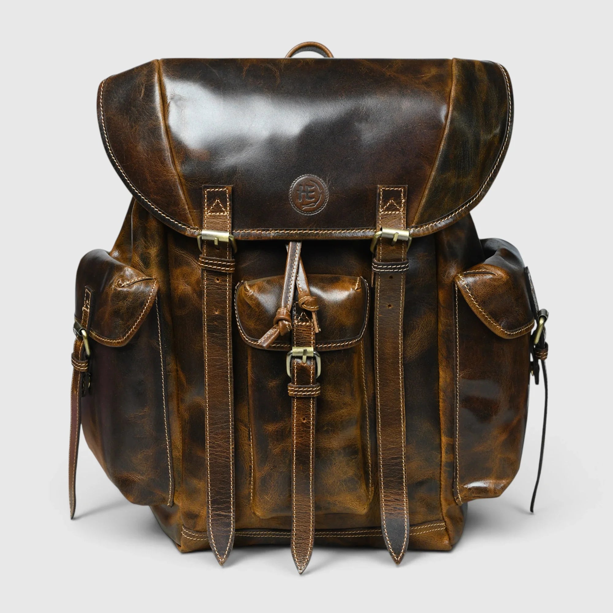 Outlander Vintage Leather Backpack - Rustic Brown