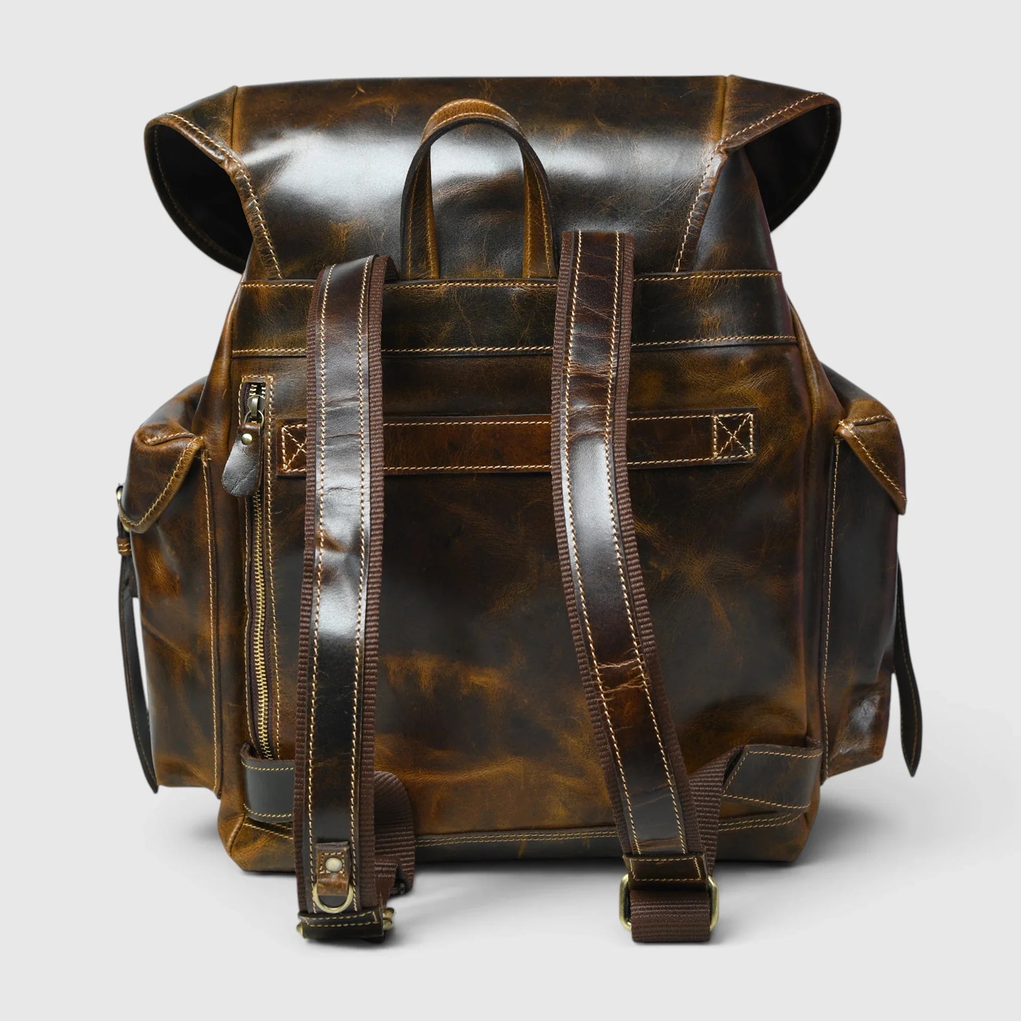 Outlander Vintage Leather Backpack - Rustic Brown