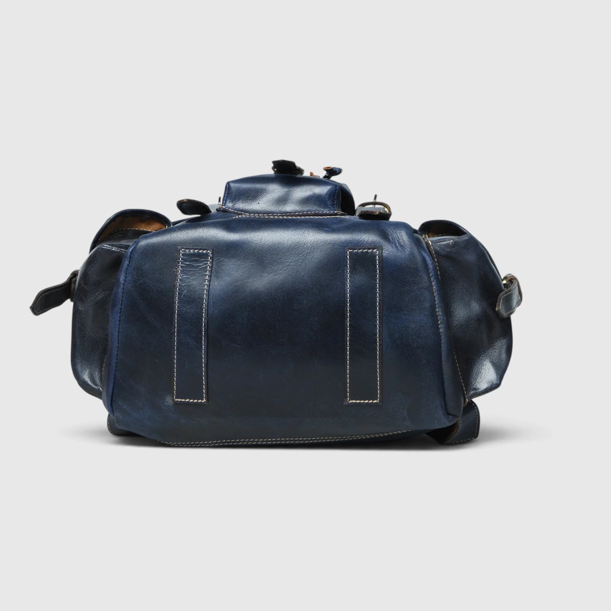 Outlander Vintage Leather Backpack - Midnight Blue