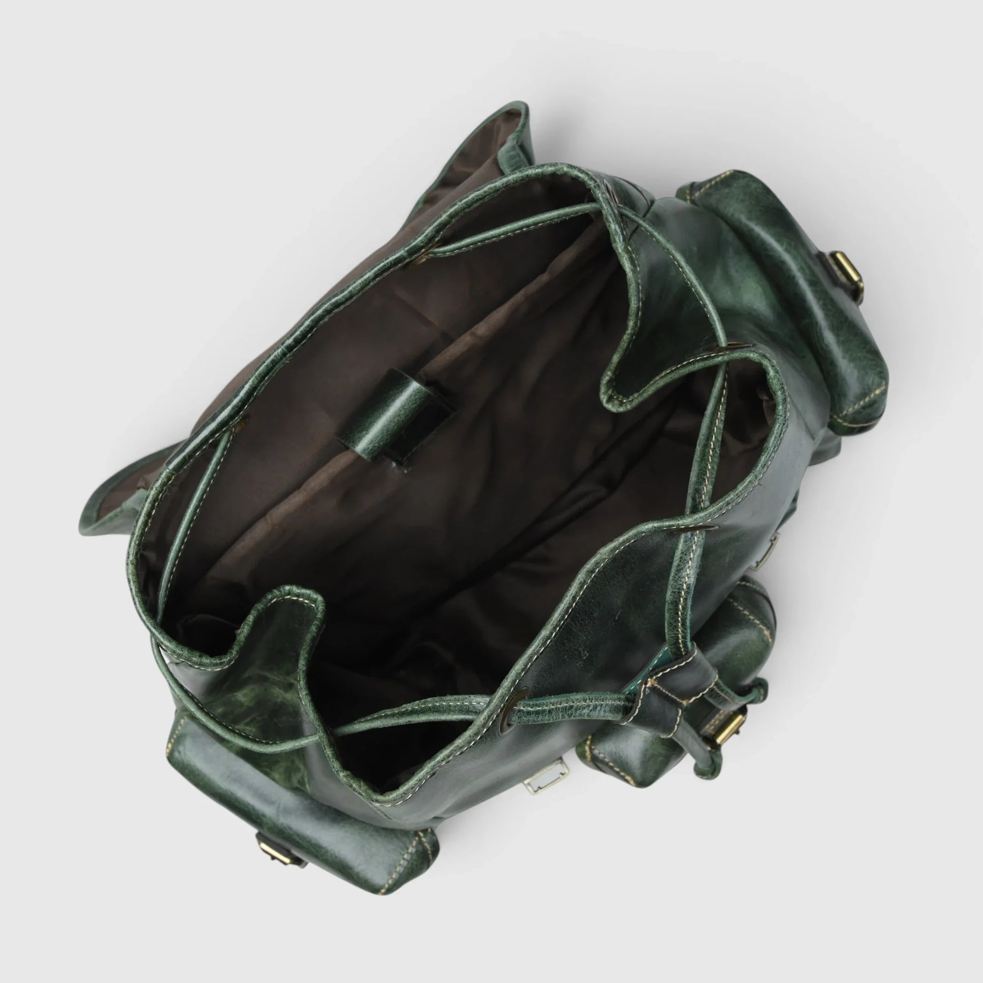 Outlander Vintage Buffalo Leather Backpack – Forest Green