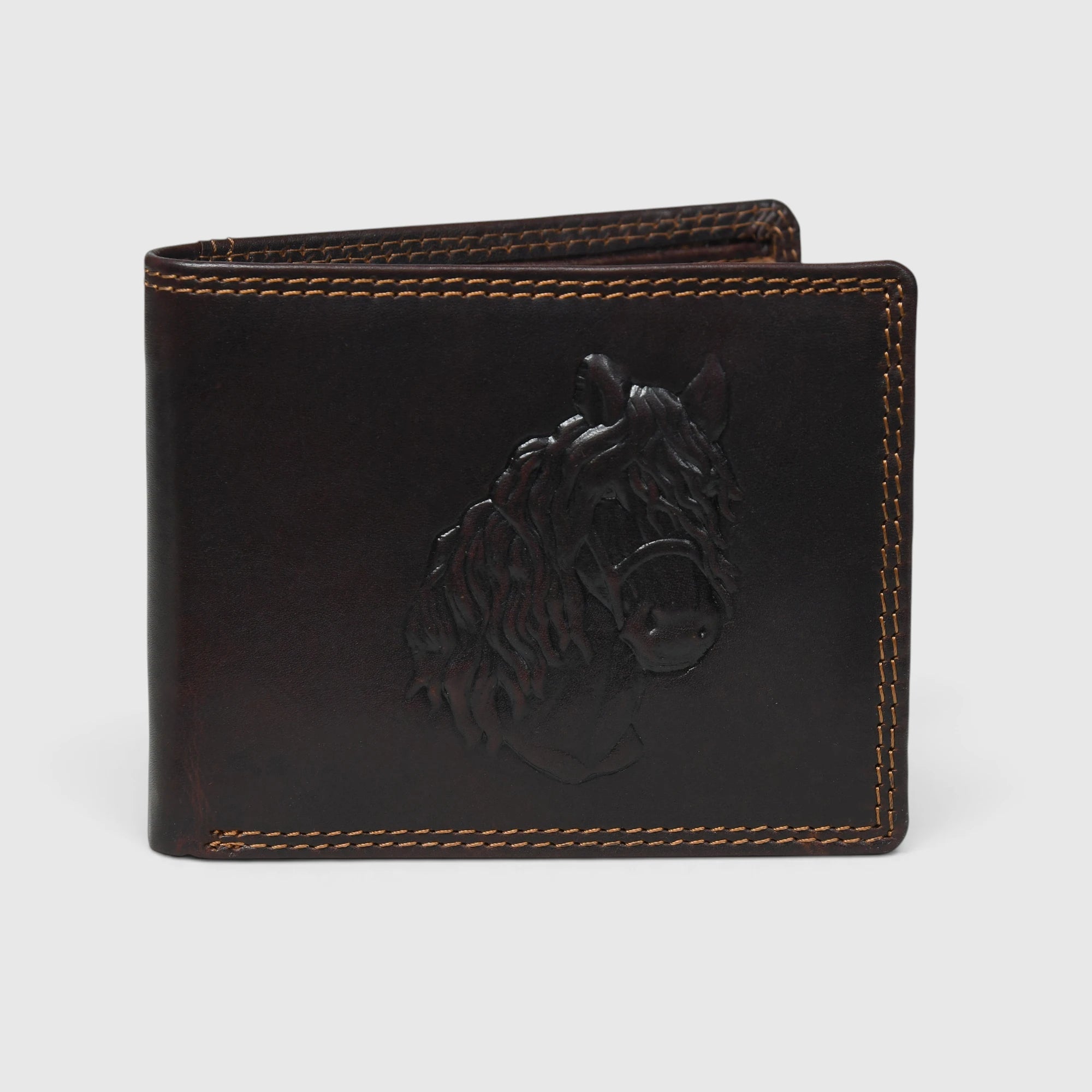 Stallion Crest Vintage Leather Bifold Wallet – Espresso brown