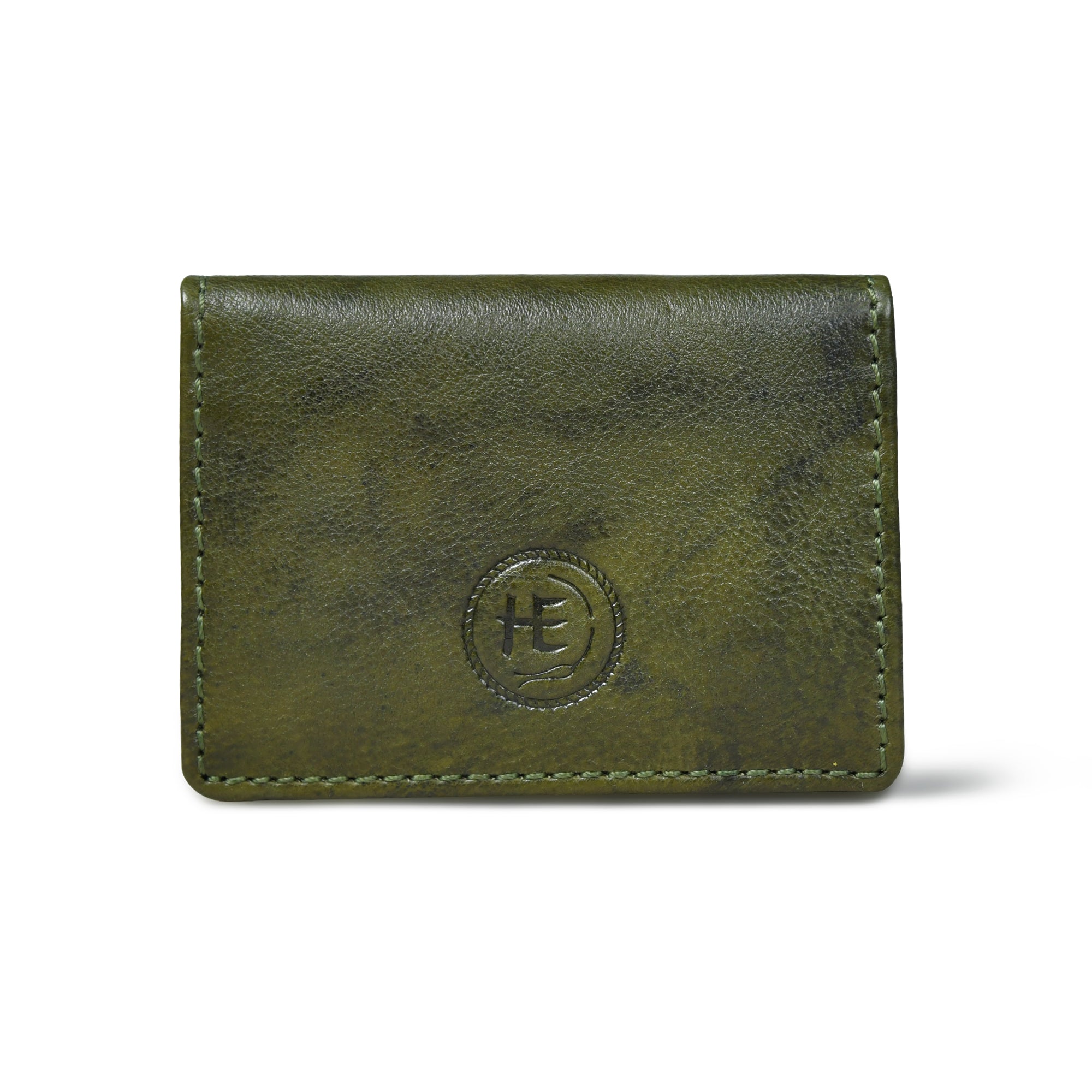 Classic Leather Card Wallet - Olive Colour
