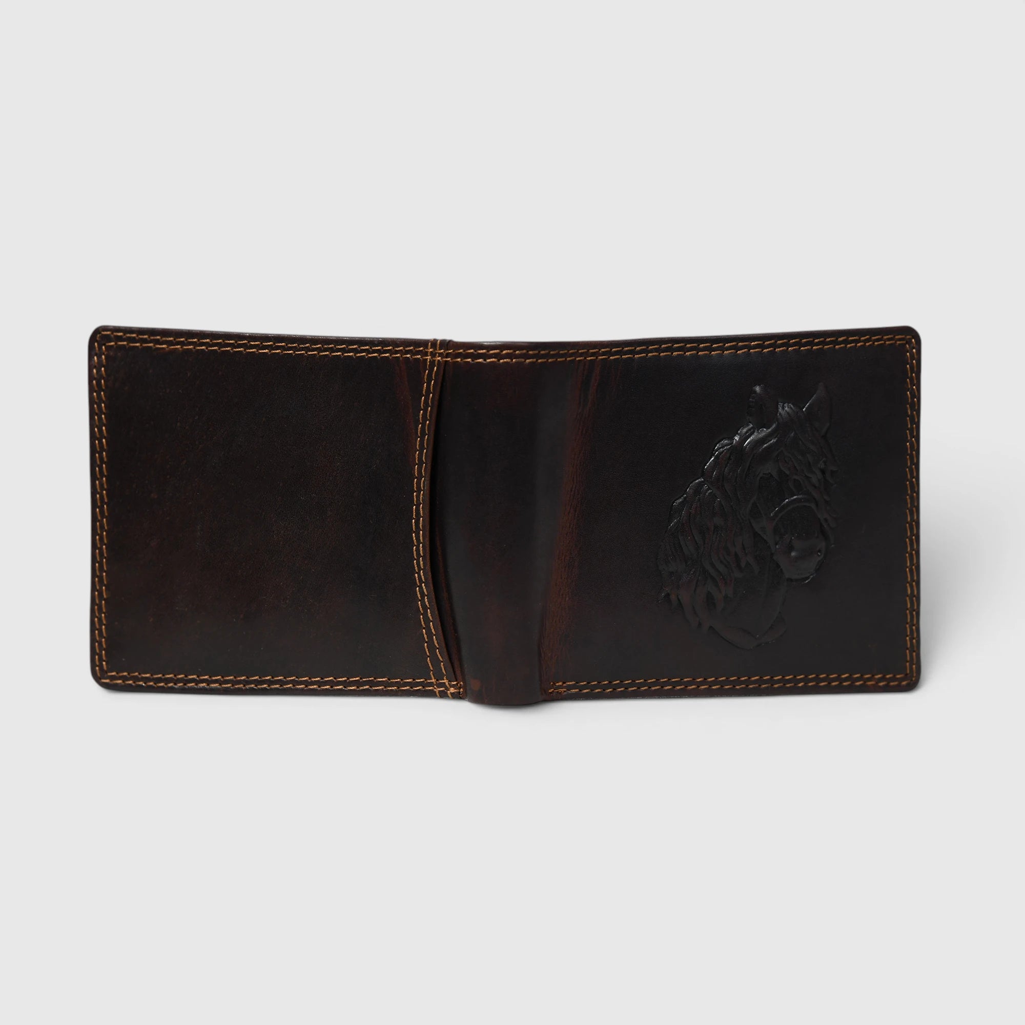 Stallion Crest Vintage Leather Bifold Wallet – Espresso brown