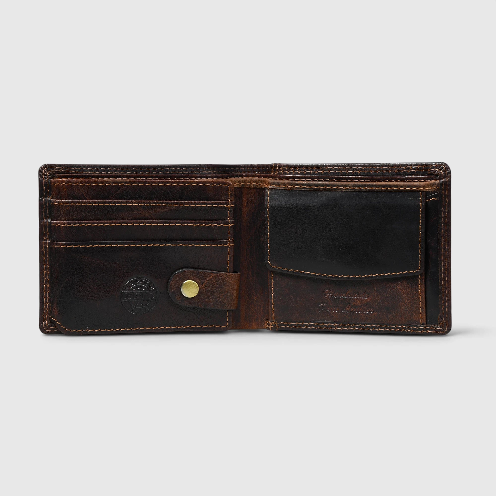 Stallion Crest Vintage Leather Bifold Wallet – Espresso brown