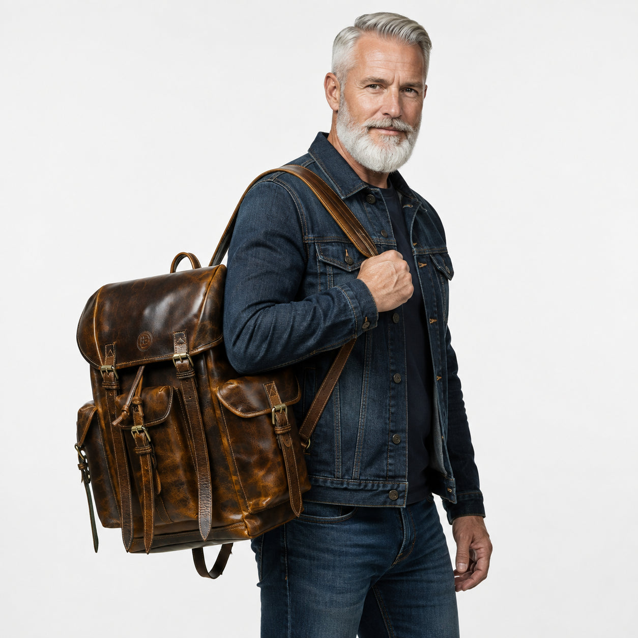 Outlander Vintage Leather Backpack - Rustic Brown