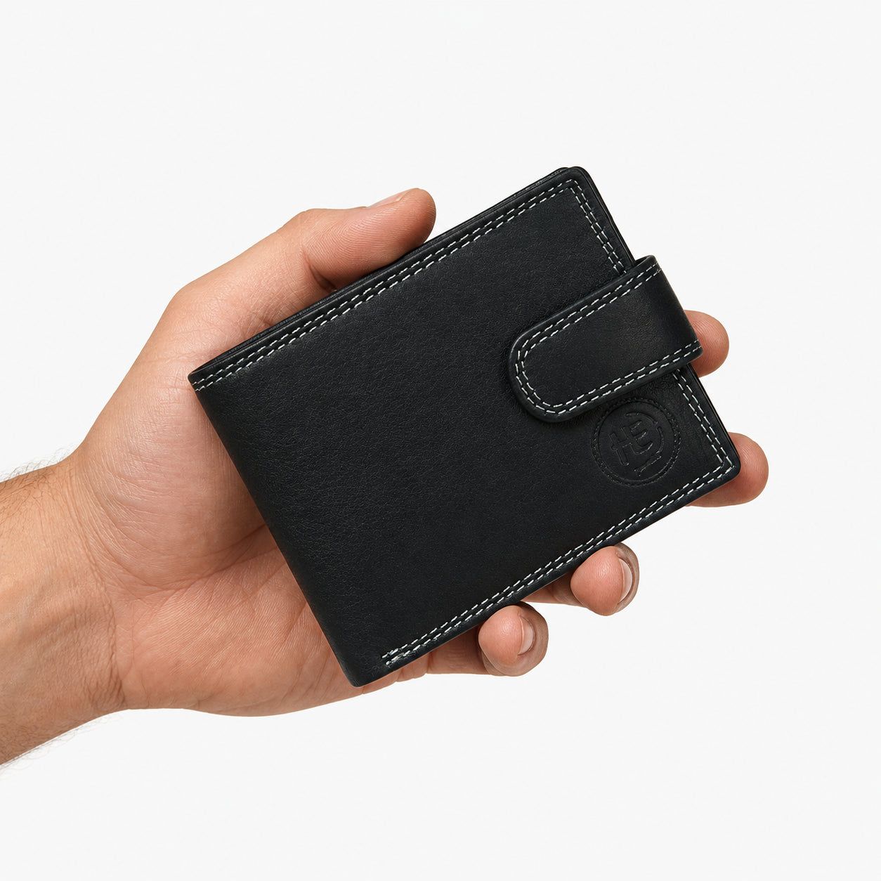 Executive Shield Leather Wallet – Classic Black
