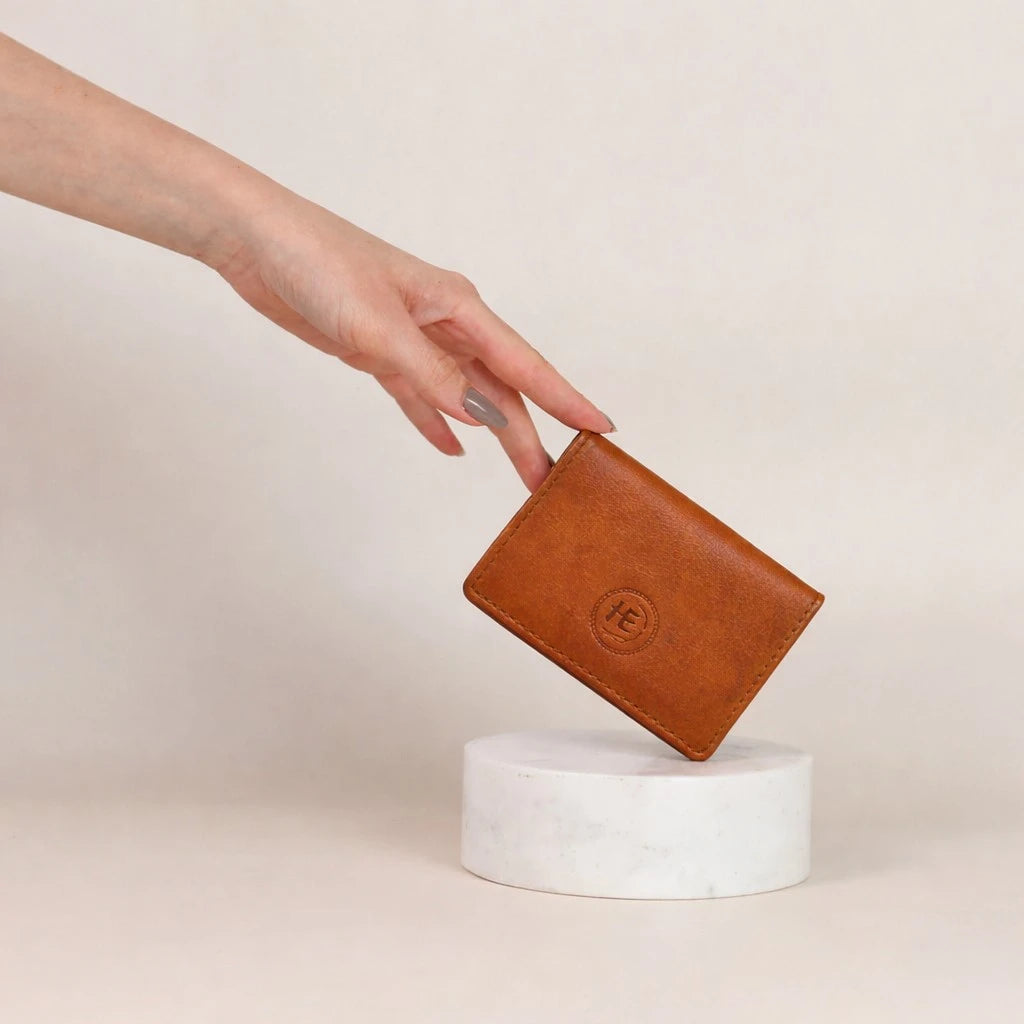 Classic Leather Card Wallet - Tan Colour