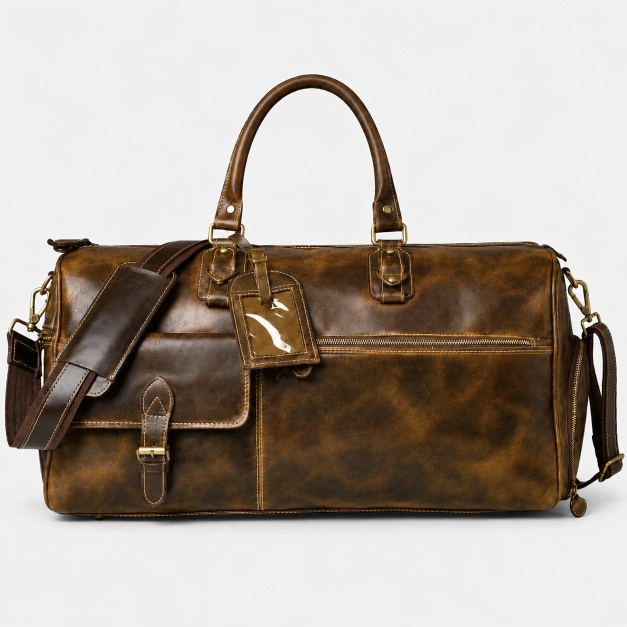 The Odyssey Leather Travel Duffle - Brown Colour