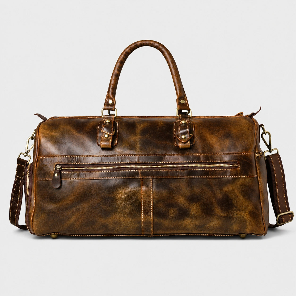 The Odyssey Leather Travel Duffle - Brown Colour