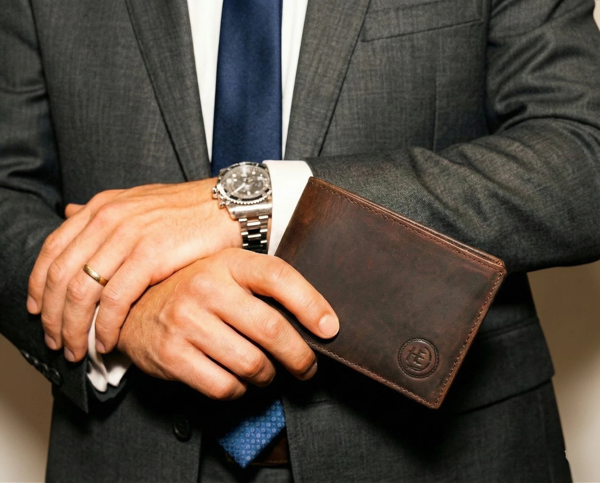 Vintage Leather RFID Wallet - Expresso brown