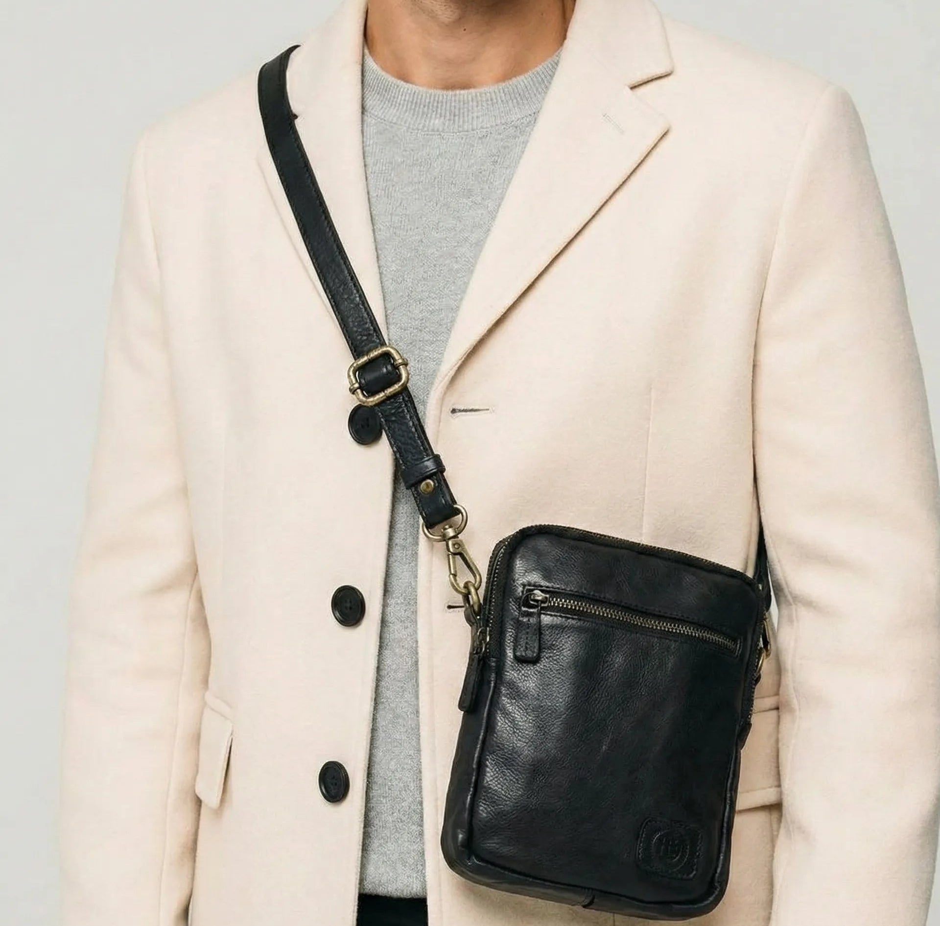 OxBlood Trail Leather Sling Bag – Black Colour