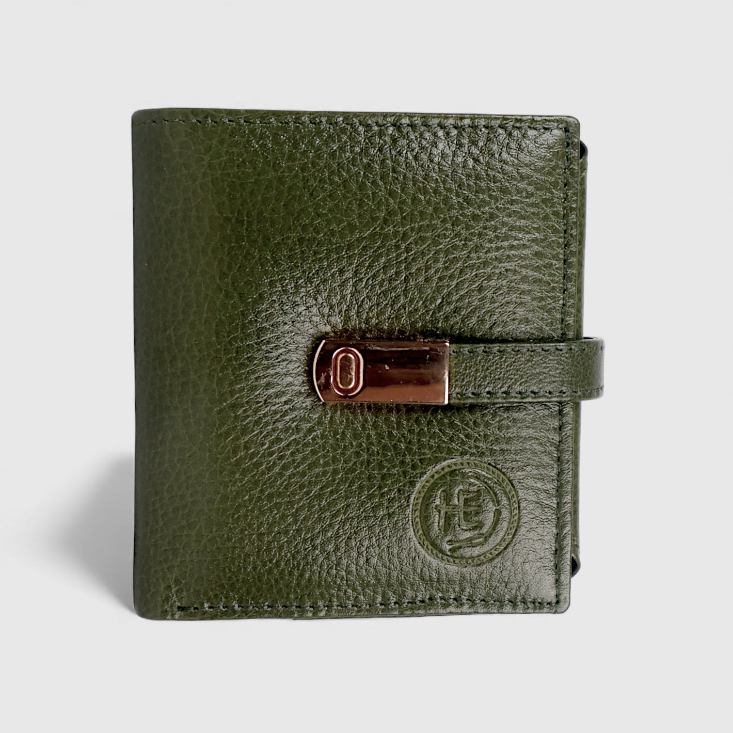 Crest Compact Leather Trifold Wallet – Olive Colour