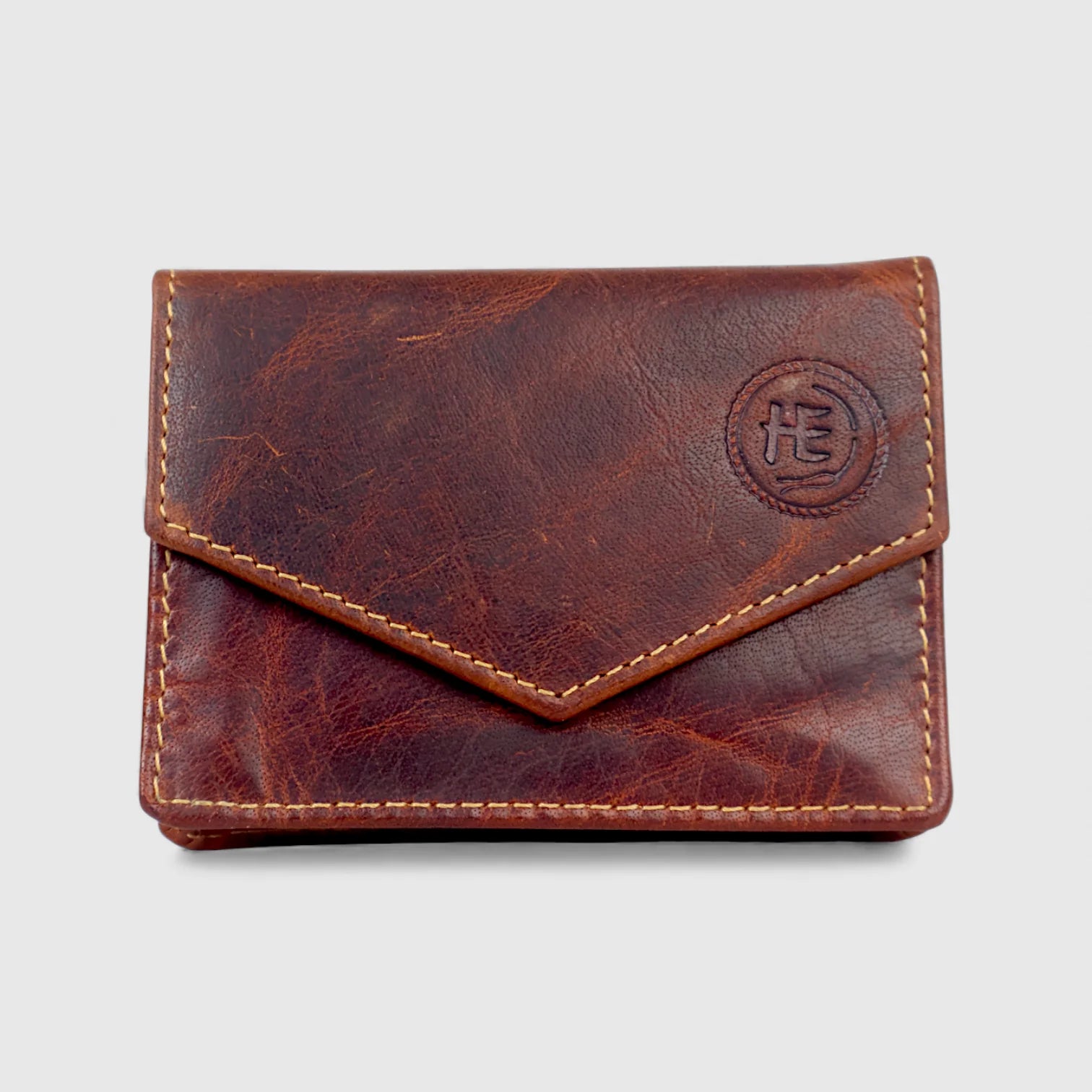 🎁 Emerald Regency Compact Vintage Leather Card Wallet - Espresso brown