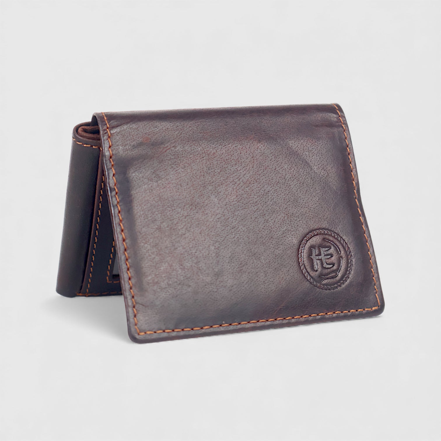 Sentinel Vintage RFID Leather Trifold Wallet – Espresso Brown