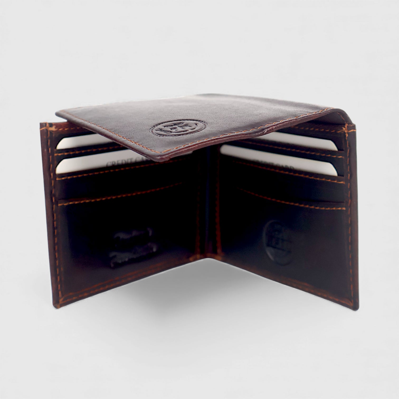 Sentinel Vintage RFID Leather Trifold Wallet – Espresso Brown