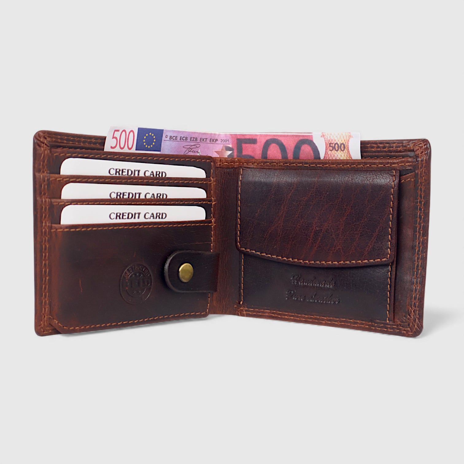 Falcon Ridge Vintage Leather Bifold Wallet – Espresso brown