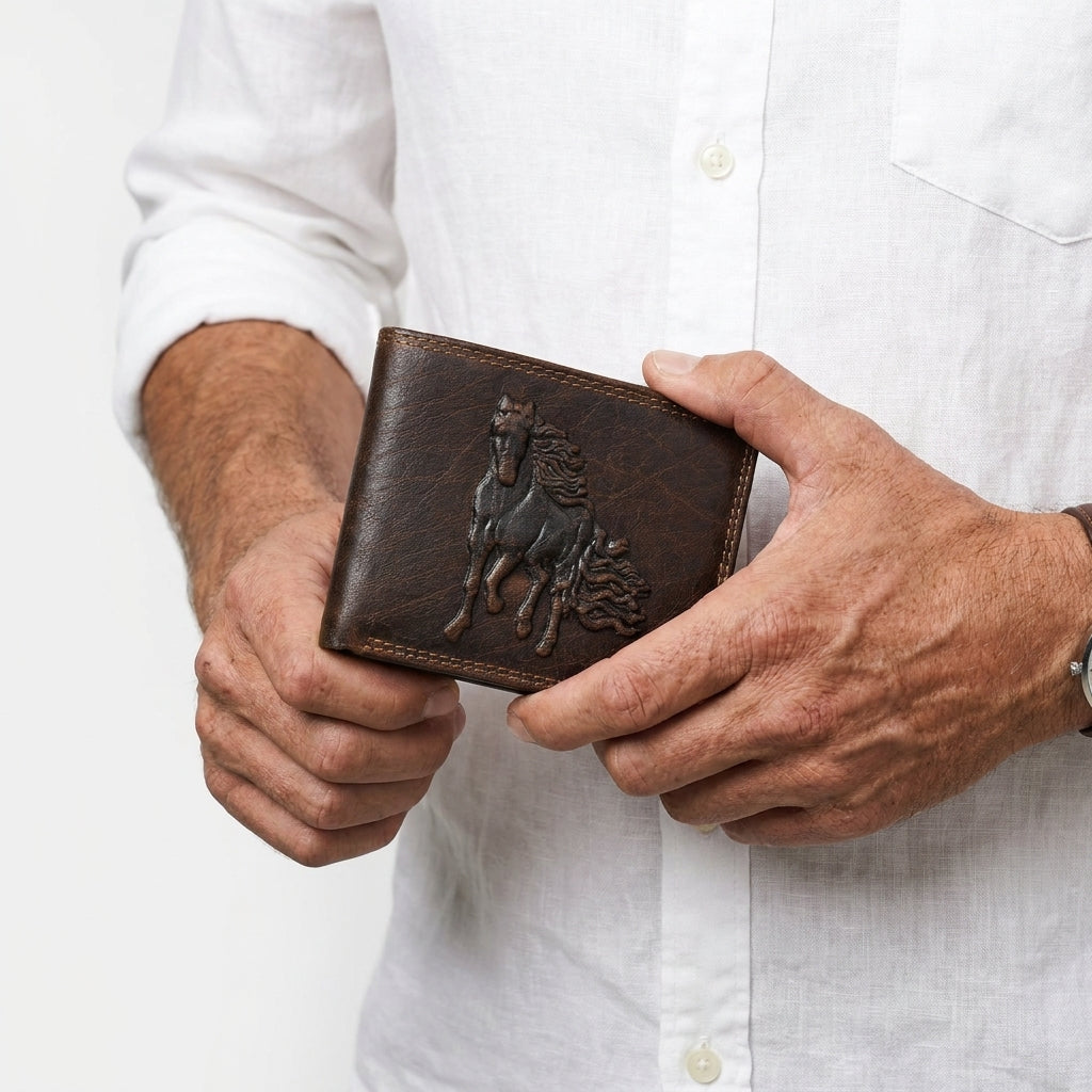Midnight Stallion Leather Wallet – Espresso Brown