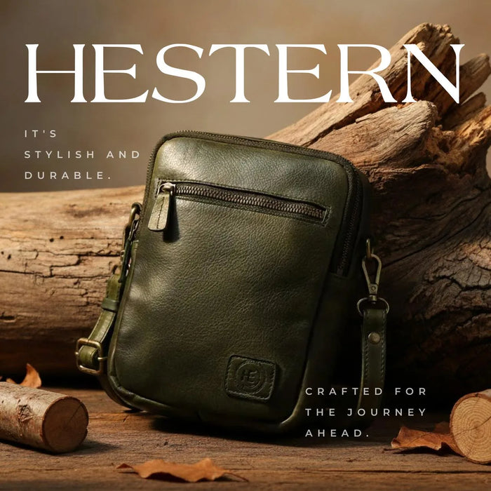 OxBlood Trail Leather Sling Bag - Olive Colour