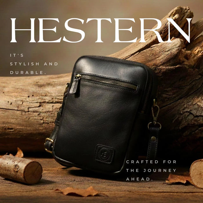 OxBlood Trail Leather Sling Bag – Black Colour